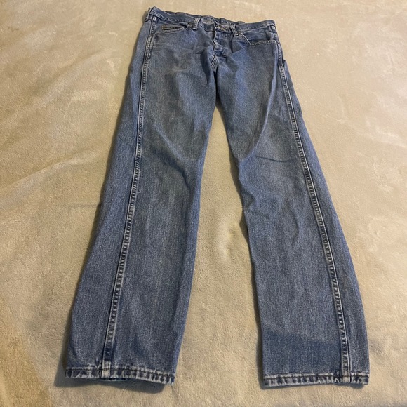 Wrangler Rugged Wear Mens Jeans Blue Denim Bootcut 34x36 Vintage Style Cotton - Picture 1 of 12